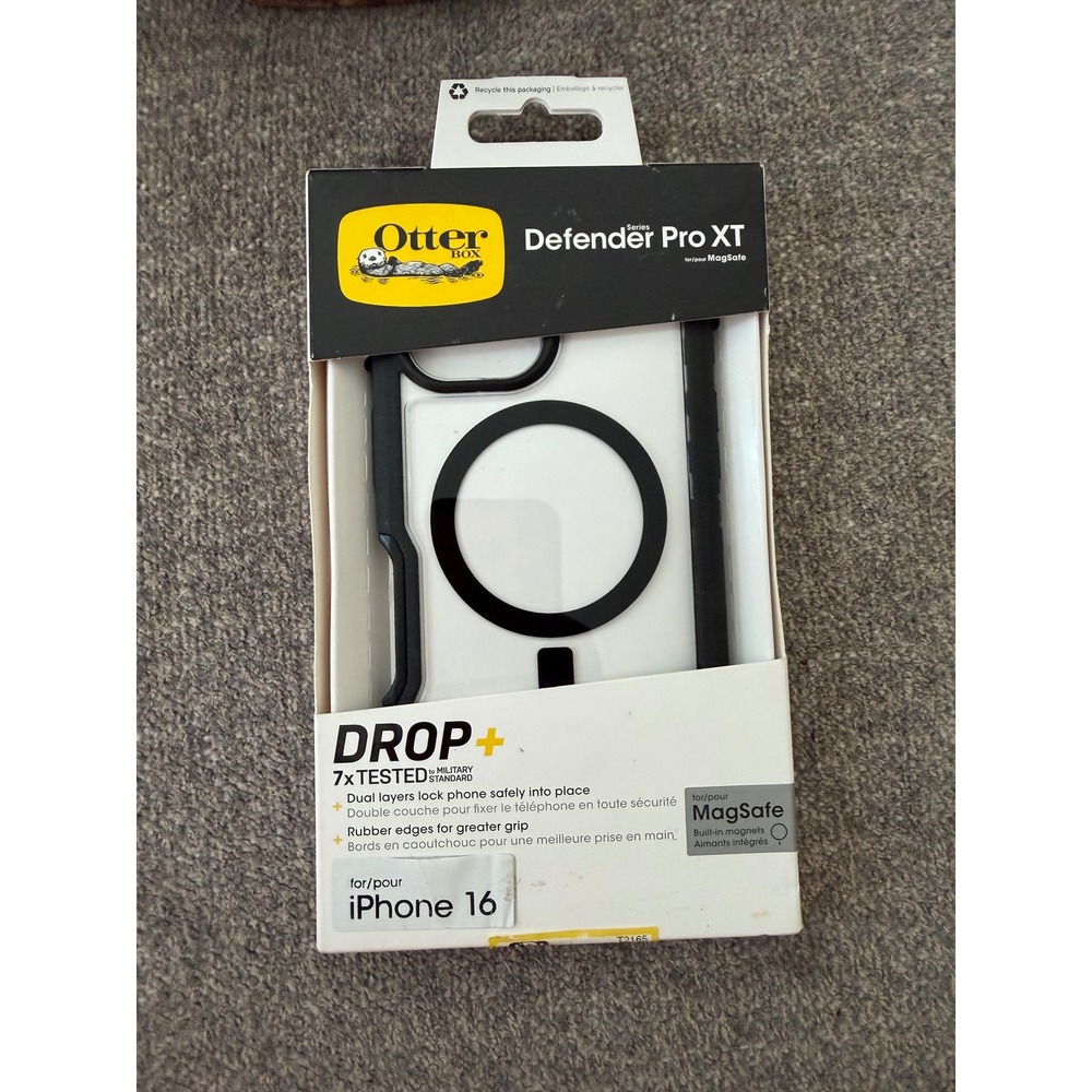 OtterBox Defender Pro XT iPhone 16 Case MagSafe Black Clear 77-96152